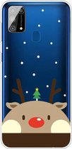 Voor Samsung Galaxy M31 Christmas Series Clear TPU beschermhoes (Fat Deer)