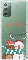 Voor Samsung Galaxy Note20 Christmas Series Clear TPU beschermhoes (Take Picture Bear Snowman)