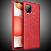 Voor Samsung Galaxy A42 5G Litchi Texture TPU schokbestendig hoesje (rood)