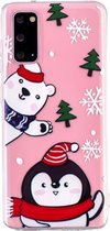 Voor Samsung Galaxy S20 Ultra Christmas Pattern TPU Protective Cas (Penguin Bear)