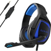 SADES MH602 3,5 mm stekker Draadgestuurde e-sports gaming-headset met intrekbare microfoon, kabellengte: 2,2 m (zwartblauw)