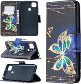 Voor Xiaomi Redmi 9C Gekleurde Tekening Patroon Horizontale Flip Leren Case met Houder & Kaartsleuven & Portemonnee (Grote Vlinder)
