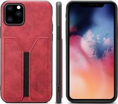 PU + TPU beschermhoes met kaartsleuven voor iPhone 11 Pro (rood)