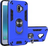 Voor Samsung Galaxy J2 Pro (2018) 2 in 1 Armor Series PC + TPU beschermhoes met ringhouder (donkerblauw)