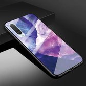Voor Xiaomi Mi CC9e beschermhoes van marmerglas (Rock Purple)