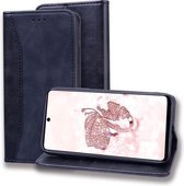 Voor Samsung Galaxy A51 Business Stitching Horizontale flip lederen tas met dubbele vouw & beugel & kaartsleuven & fotolijst & portemonnee (zwart)