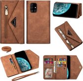 Voor Samsung Galaxy A71 Skin Feel Rits Horizontale Flip Leren Case met Houder & Kaartsleuven & Fotolijst & Lanyard & Lang Touw (Bruin)