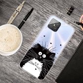 Voor Huawei Nova 8 SE gekleurde tekening Clear TPU beschermhoesjes (zwart-witte rat)