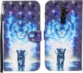 Voor OPPO A5 (2020) 3D Geschilderd Patroon Horizontale Flip Leren Case met Houder & Portemonnee & Kaartsleuf & Lanyard (Leeuw)
