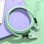 USAMS US-SJ432 U51 Micro USB naar USB siliconen datakabel met licht, kabellengte: 1m (mintgroen)