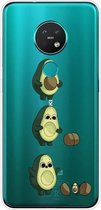 Voor Nokia 6.2 / 7.2 gekleurd tekeningpatroon zeer transparant TPU beschermhoes (avocado)