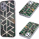 Voor iPhone 11 Pro Plating Marble Pattern Soft TPU beschermhoes (groen)