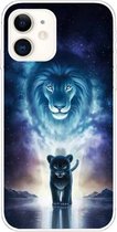 Voor iPhone 11 gekleurd tekeningpatroon zeer transparant TPU beschermhoes (leeuw)