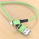 USAMS US-SJ434 U52 2A 8-pins naar USB-datakabel, kabellengte: 1m (groen)