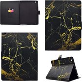 Voor iPad 5/6 horizontale flip lederen tas met houder en kaartsleuf en slaap- / wekfunctie (zwart goud)