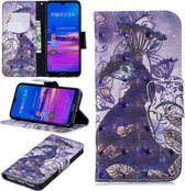 3D Gekleurde Tekening Patroon Horizontale Leren Flip Case voor Huawei Honor 8A, met Houder & Kaartsleuven & Portemonnee (Pauw)