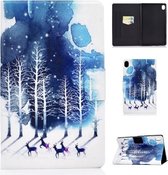 Voor Huawei MediaPad M6 10.8 Gekleurde Tekening Elektrisch Geperst Horizontale Flip Leren Case, met Houder & Kaartsleuven (Paars Herten)