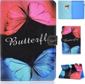Voor Huawei MediaPad T5 Gekleurde Tekening Stiksels Horizontale Flip Leren Case, met Houder & Kaartsleuven (Vlinder Liefde)