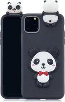 Voor iPhone 11 Pro 3D Cartoon Pattern Shockproof TPU beschermhoes (Red Bow Panda)