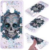 Cartoon patroon goudfolie stijl Dropping Glue TPU zachte beschermhoes voor Galaxy A20e (schedel)