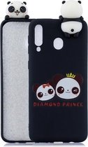 Voor Galaxy A40 schokbestendige cartoon TPU beschermhoes (twee panda's)