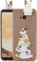 Voor Galaxy S8 Plus Cartoon schokbestendige TPU beschermhoes met houder (hamsters)