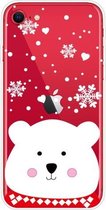 Christmas Series Clear TPU beschermhoes voor iPhone SE (2020) / 8/7 (Chubby White Bear)