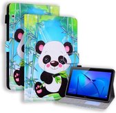 Huawei MediaPad T5 - Gekleurde tekening horizontaal leren flip-hoesje met houder & kaartsleuf & fotolijst (Panda)