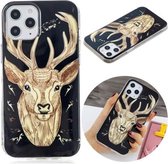 Voor iPhone 12/12 Pro Luminous TPU zachte beschermhoes (Deer Head)