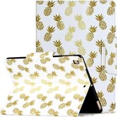 Voor iPad 10.2 Geschilderd patroon Horizontale flip lederen hoes met houder (ananas)