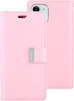 Voor iPhone 12 mini GOOSPERY RICH DAGBOEK Crazy Horse Textuur Horizontale Flip Leren Case met Houder & Kaartsleuven & Portemonnee (Roze)