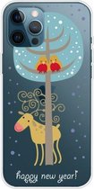 Trendy Cute Christmas Patterned Case Clear TPU Cover Phone Cases Voor iPhone 12 Pro Max (Lovers and Deer)