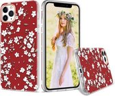 Voor iPhone 11 3D Cherry Blossom Painted TPU beschermhoes (rood)