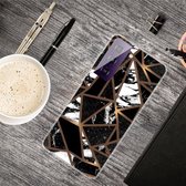 Voor Samsung Galaxy S21 5G Marble Shockproof TPU beschermhoes (Rhombus Black)