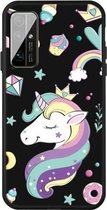 Voor Huawei Honor 30s Patroon Afdrukken Reliëf TPU Mobiele Case (Candy Unicorn)