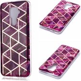 Voor Huawei Mate 30 Lite / nova 5i Pro Plating Marble Pattern Soft TPU beschermhoes (paars)