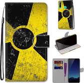 Voor Huawei P40 Lite E / Y7p Gekleurde Tekening Cross Textuur Horizontale Flip PU Lederen Case met Houder & Kaartsleuven & Portemonnee & Lanyard (Geel Zwart Logo)