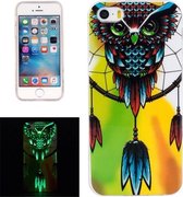Voor iPhone 5 & 5s & SE Noctilucent Owl Pattern IMD Vakmanschap Zachte TPU Cover Case