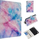 Voor Amazon Kindle Fire 7 2015/2017 Gekleurde Tekening Patroon Horizontale Flip PU Lederen Case met Houder & Kaartsleuven (Roze Blauw Marmer)