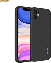 Voor iPhone 11 Pro Hat-Prince ENKAY ENK-PC064 Vloeibare siliconen Rechte rand schokbestendige beschermhoes (zwart)