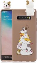 Voor Galaxy S10 Cartoon schokbestendige TPU beschermhoes met houder (hamsters)