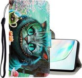 Voor Galaxy Note 10 Plus 3D Gekleurde Tekening Horizontale Flip PU Lederen Case met Houder & Kaartsleuven & Portemonnee (Groene Ogen)