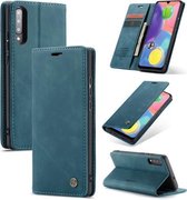 Voor Samsung Galaxy A70s CaseMe-013 Multifunctionele Retro Frosted Horizontale Flip Leren Case met Kaartsleuf & Houder & Portemonnee (Blauw)