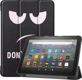 Voor Kindle Fire HD 8 (2020) Gekleurde tekening Horizontale flip lederen tas, met drie-vouwbare houder en wek- / slaapfunctie (Big Eye Me)