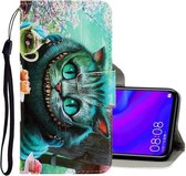 Voor Huawei Mate 30 Lite 3D Gekleurde Tekening Horizontale Flip PU Lederen Case met Houder & Kaartsleuven & Portemonnee (Groene Ogen)