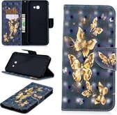 3D Gekleurde Tekening Patroon Horizontale Flip Leren Case voor Samsung Galaxy J4 Plus & J4 Prime, met Houder & Kaartsleuven & Portemonnee (Zwarte Achtergrond Vlinder)