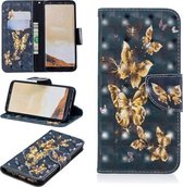 3D Gekleurde Tekening Patroon Horizontale Flip Leren Case voor Samsung Galaxy S8, met Houder & Kaartsleuven & Portemonnee (Zwarte Achtergrond Vlinder)