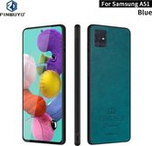 Voor Galaxy A51 / M40s PINWUYO Pin Rui-serie Klassieke lederen textuur PC + TPU Waterproof Anti-fall All-inclusive beschermhoes Shell (blauw)