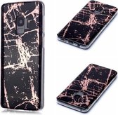 Voor Galaxy S9 Plating Marble Pattern Soft TPU beschermhoes (zwart goud)