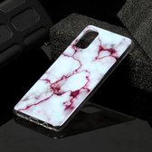Voor Galaxy A70e Marble Pattern Soft TPU beschermhoes (rood)